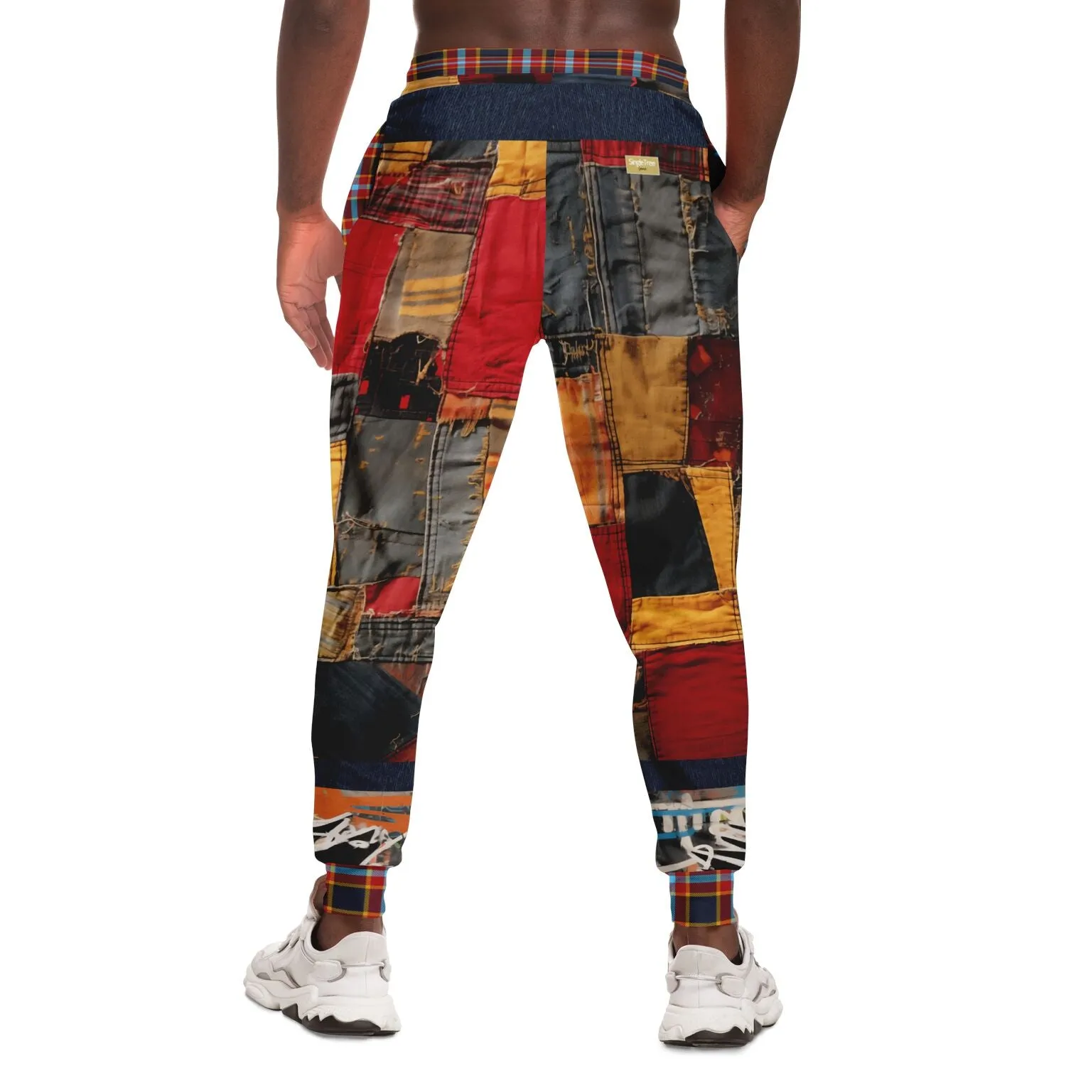 Bastion of Glory Denim Patchwork Eco-Poly Unisex Joggers