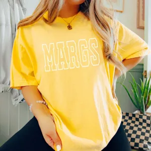 Margs Collegiate Lettering Comfort Color Wholesale Tee - Fast Shipping